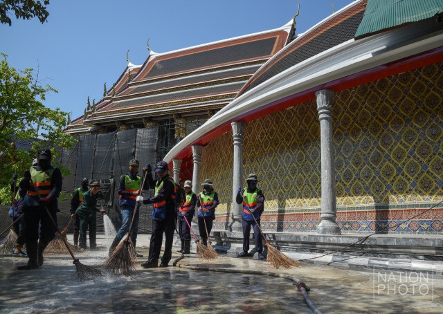 ทำความสะอาดวัดราชบพิธฯ เตรียมพระราชพิธีสถาปนาสมเด็จพระสังฆราช