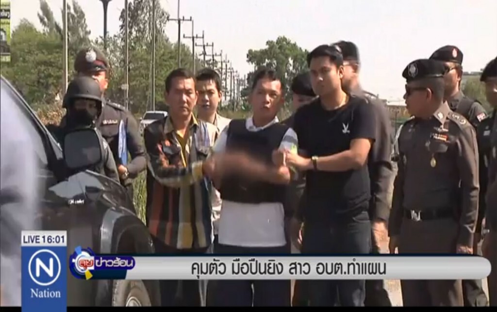 คุมตัวมือปืนยิงสาว อบต.ทำแผน คุมตัวมือปืนยิงสาว อบต.ทำแผน