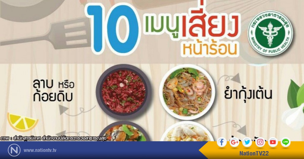 "10 เมนู" เสี่ยงท้องเสีย ในหน้าร้อน