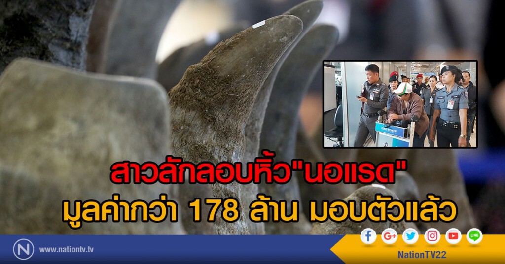 สาวลักลอบหิ้ว"นอแรด"
 มูลค่ากว่า178 ล้าน มอบตัวแล้ว