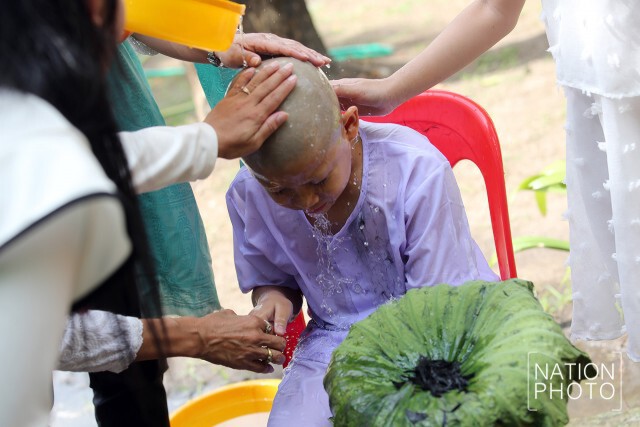 พิธีปลงผม โครงการบรรพชาสามเณรภาคฤดูร้อน ณ วัดราชาธิวาสวิหาร