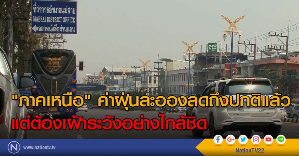 "ภาคเหนือ" ค่าฝุ่นละอองลดถึงปกติแล้ว แต่ต้องเฝ้าระวังอย่างใกล้ชิด "ภาคเหนือ" ค่าฝุ่นละอองลดถึงปกติแล้ว แต่ต้องเฝ้าระวังอย่างใกล้ชิด