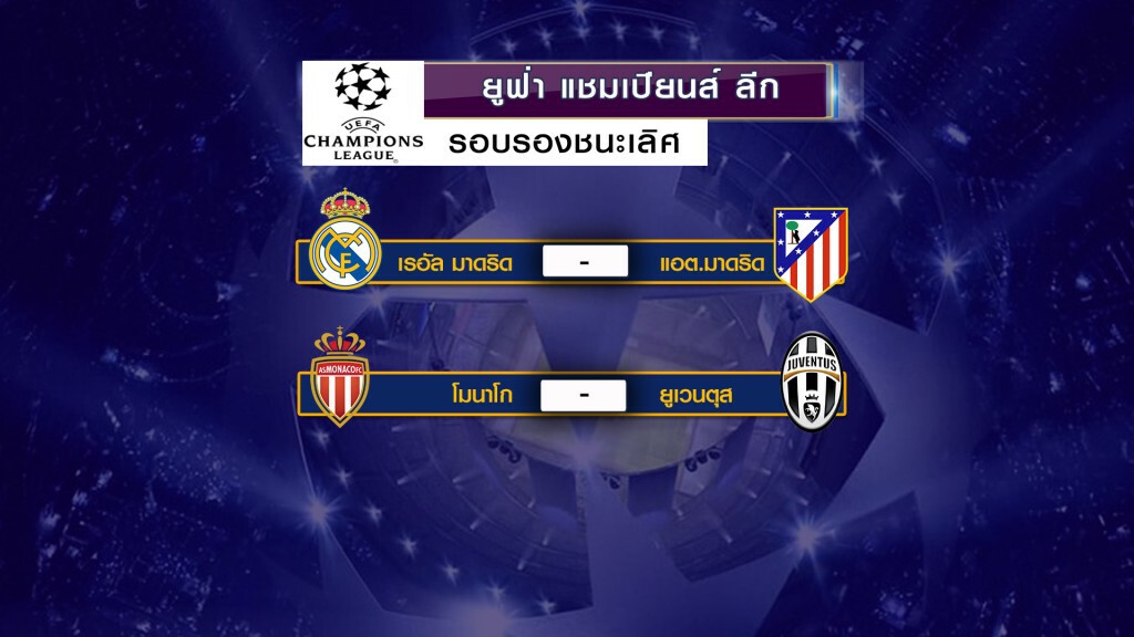 ผลจับติ๋ว 4 ทีมชปล. ชุดขาว ชนตราหมี, โมนาโก ดวลยูเว่ ผลจับติ๋ว 4 ทีมชปล. ชุดขาว ชนตราหมี, โมนาโก ดวลยูเว่