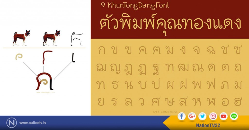 เปิดตัว Font "คุณทองแดง"
1 ใน 9 แบบตัวพิมพ์ไทยเพื่อพ่อ
