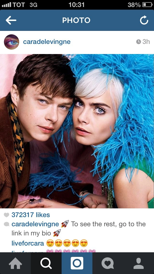 โปรโมทหนังแรงมาก! คาร่า เดเลวีน เผยภาพคู่พระเอก ในเรื่อง Valerian