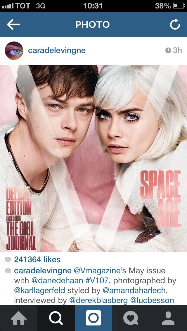 โปรโมทหนังแรงมาก! คาร่า เดเลวีน เผยภาพคู่พระเอก ในเรื่อง Valerian