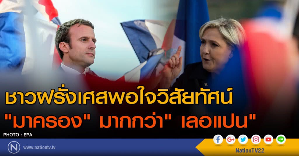 ชาวฝรั่งเศสพอใจวิสัยทัศน์"มาครอง" มากกว่า" เลอแปน"