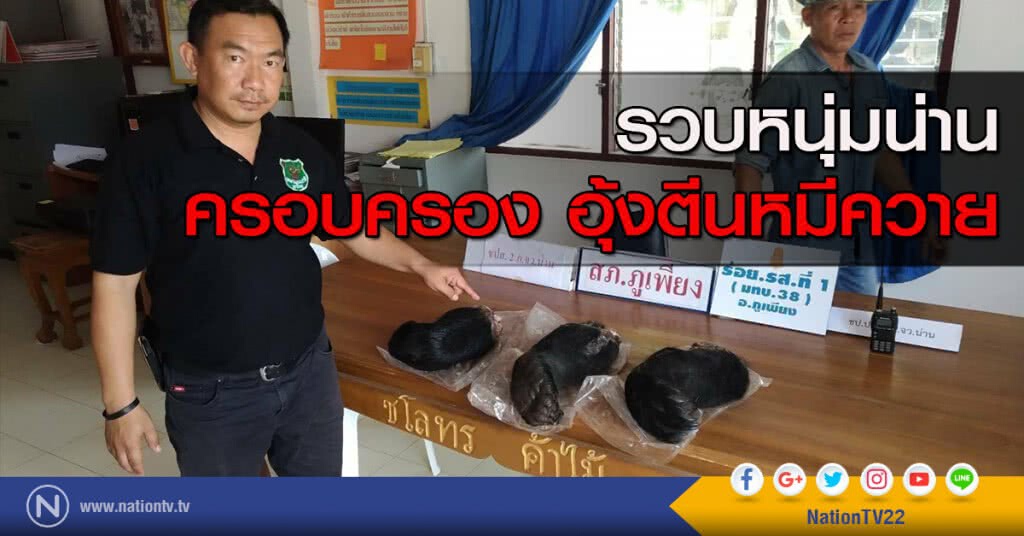 รวบหนุ่มน่าน ครอบครองอุ้งตีนหมีควาย รวบหนุ่มน่าน ครอบครองอุ้งตีนหมีควาย