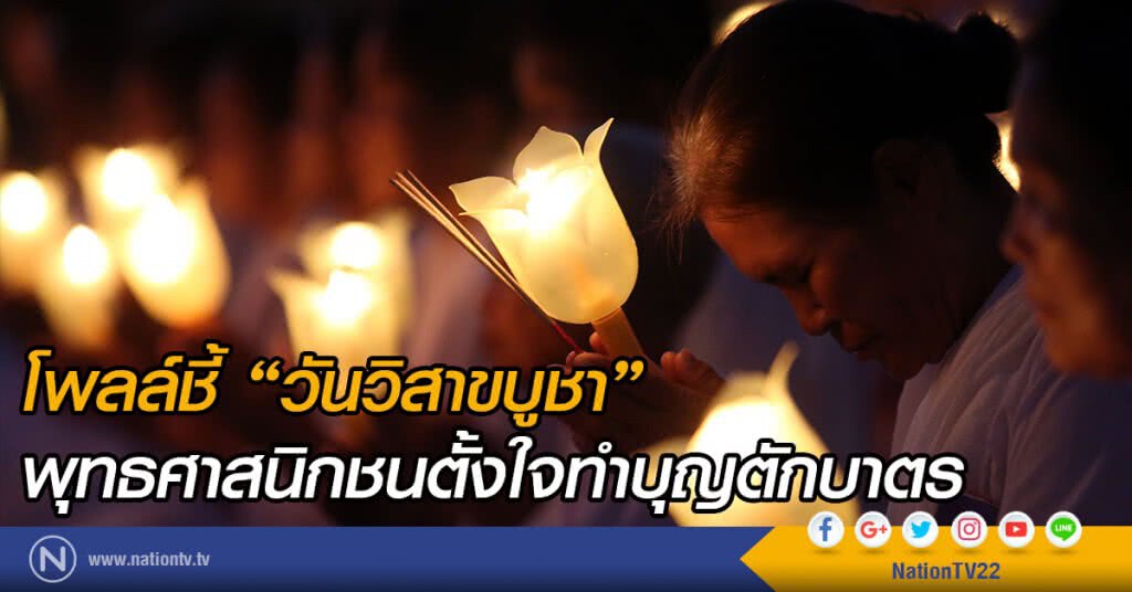 โพลล์ชี้ "วันวิสาขบูชา" 
พุทธศาสนิกชนตั้งใจทำบุญตักบาตร