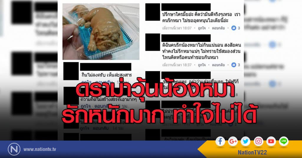 ดราม่าวุ้นน้องหมา 
รักหนักมาก ทำใจไม่ได้