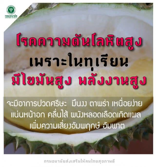 4 โรคพึงระวัง กินทุเรียนมีสิทธิอาการทรุด