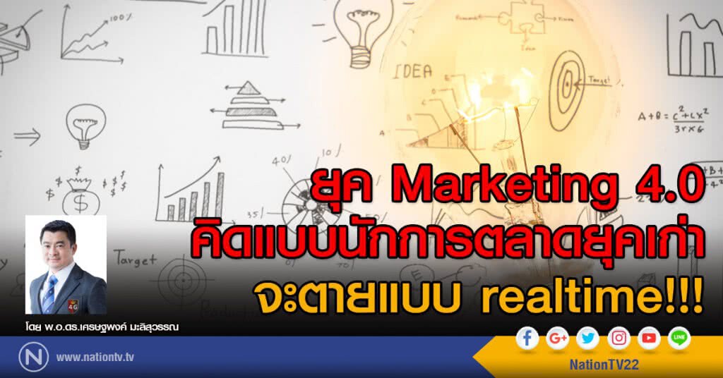 ยุค Marketing 4.0
คิดแบบนักการตลาดยุคเก่า 
จะตายแบบ realtime!!!
