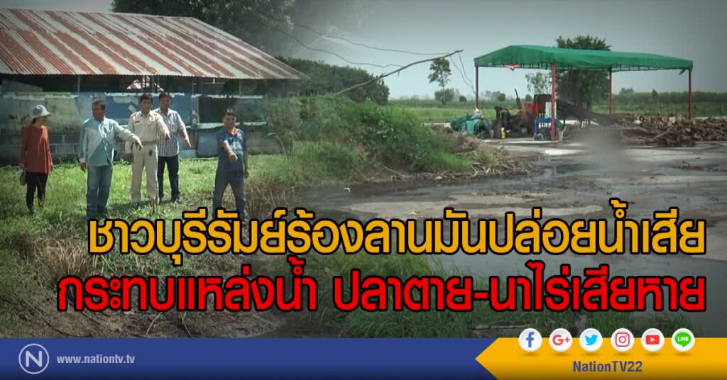 ชาวบุรีรัมย์ร้องลานมันปล่อยน้ำเสีย
กระทบแหล่งน้ำ ปลาตาย-นาไร่เสียหาย