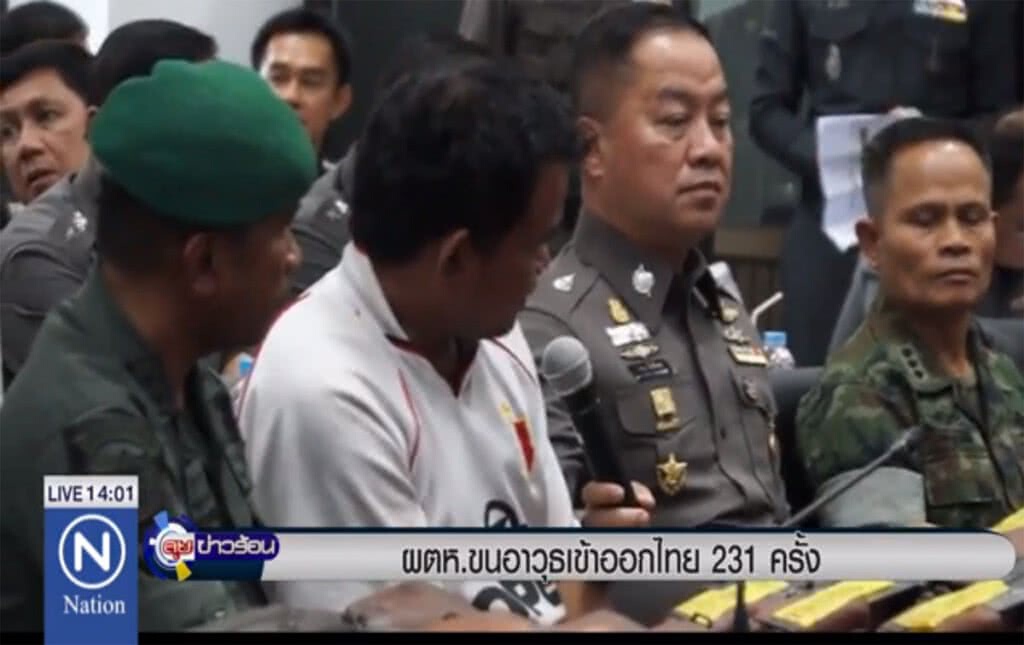 ผู้ต้องหาขนอาวุธ เข้าออกไทย 231 ครั้ง ผู้ต้องหาขนอาวุธ เข้าออกไทย 231 ครั้ง