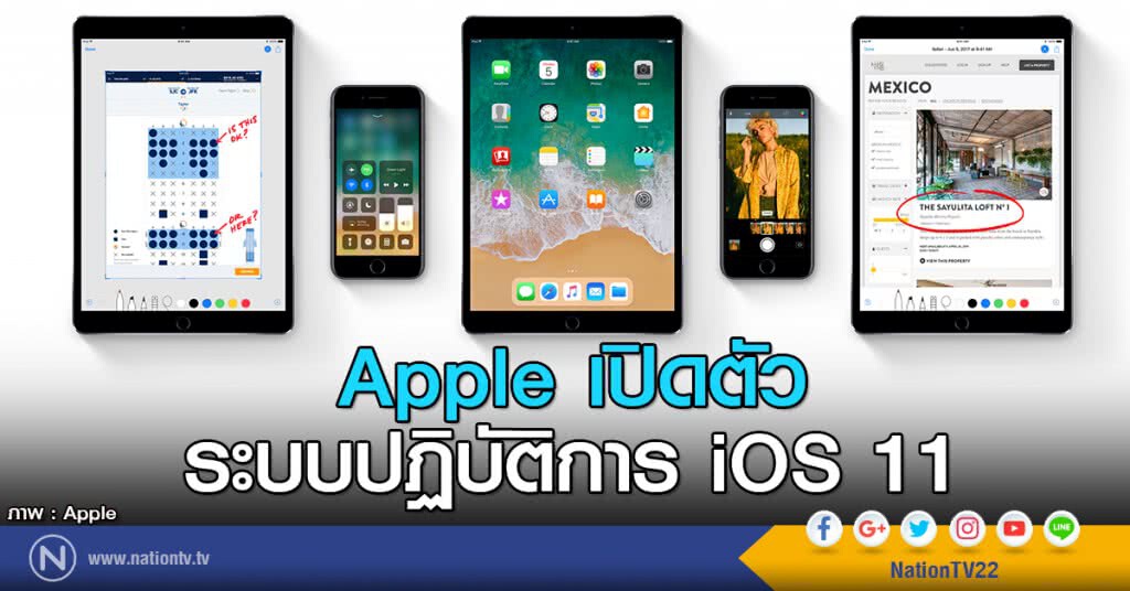 Apple เปิดตัว ระบบปฏิบัติการ iOS 11 Apple เปิดตัว ระบบปฏิบัติการ iOS 11