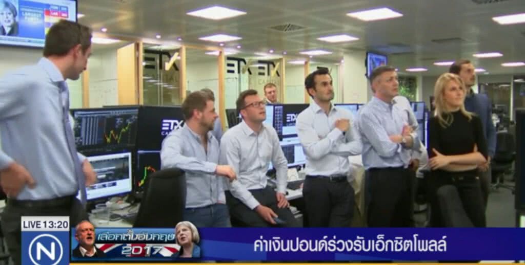 เงินปอนด์ร่วง ขานรับเอ็กซิท โพลล์