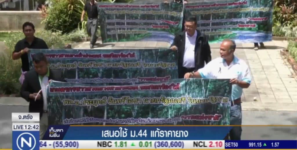 เสนอใช้ ม.44 แก้ปัญหาราคายาง เสนอใช้ ม.44 แก้ปัญหาราคายาง