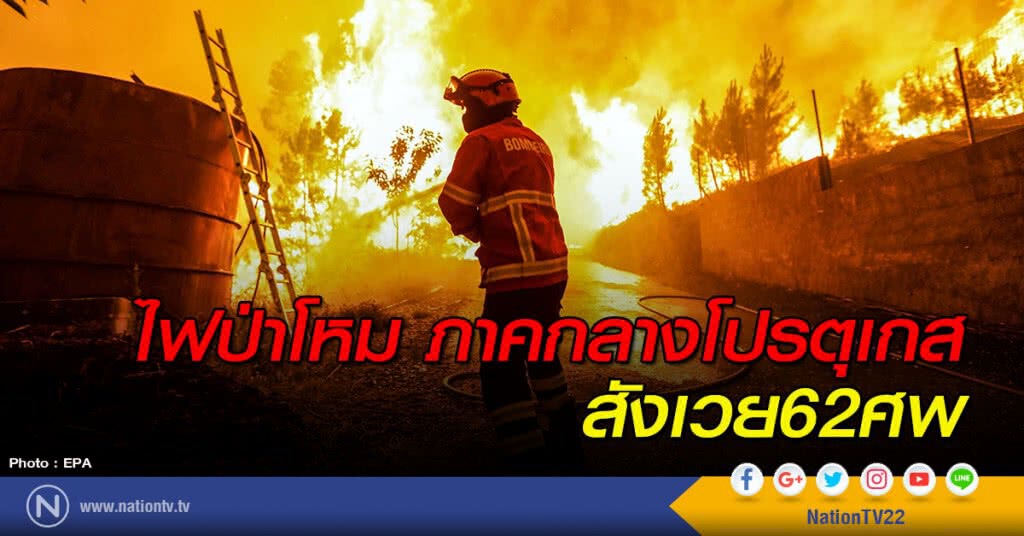 ไฟป่าโหมภาคกลางโปรตุเกส สังเวย62ศพ
