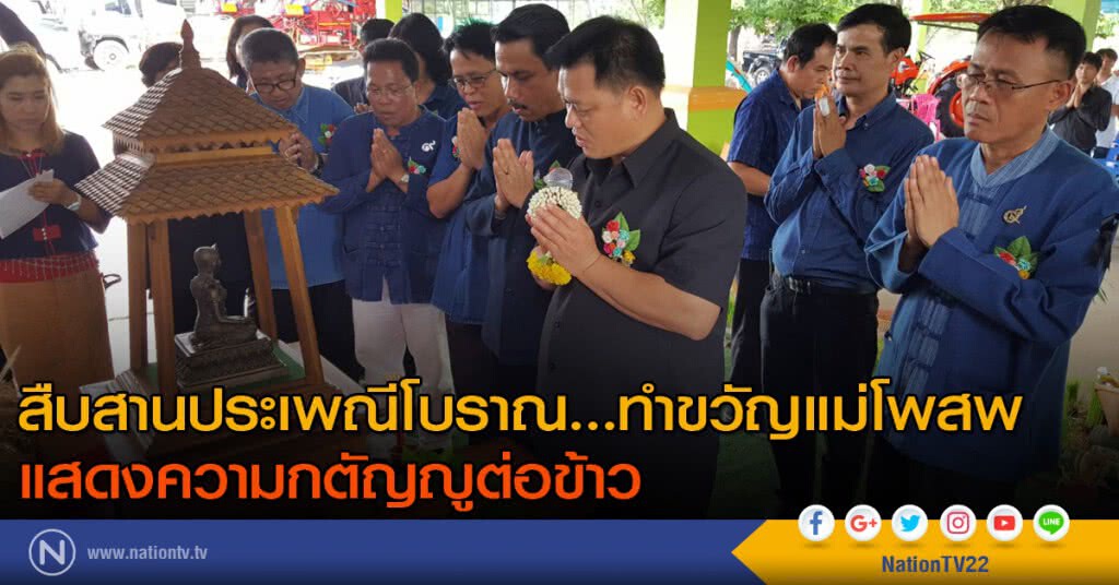สืบสานประเพณีโบราณ...ทำขวัญแม่โพสพ แสดงความกตัญญูต่อข้าว สืบสานประเพณีโบราณ...ทำขวัญแม่โพสพ แสดงความกตัญญูต่อข้าว