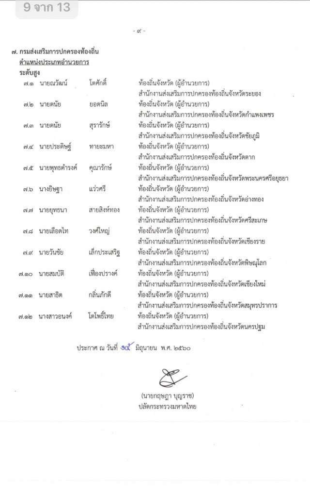 จับตาโยกใหญ่ในมหาดไทย
1 ปลัด, 17 ผู้ว่า, 22 รองผู้ว่าฯ, 71 นายอำเภอ