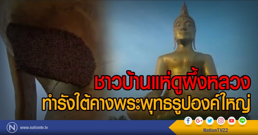 ชาวบ้านแห่ดูผึ้งหลวง
ทำรังใต้คางพระพุทธรูปองค์ใหญ่ ชาวบ้านแห่ดูผึ้งหลวง
ทำรังใต้คางพระพุทธรูปองค์ใหญ่