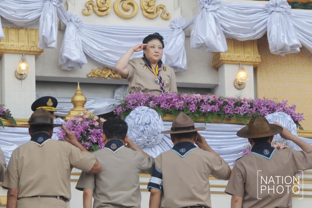 พระองค์โสม เสด็จแทนพระองค์ ในพิธีทบทวนคำปฏิญาณและสวนสนามลูกเสือ พระองค์โสม เสด็จแทนพระองค์ ในพิธีทบทวนคำปฏิญาณและสวนสนามลูกเสือ