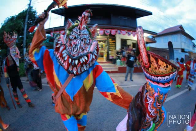 งานสืบสานประเพณีบุญหลวงและการละเล่นผีตาโขน วัดโพธิ์ศรี