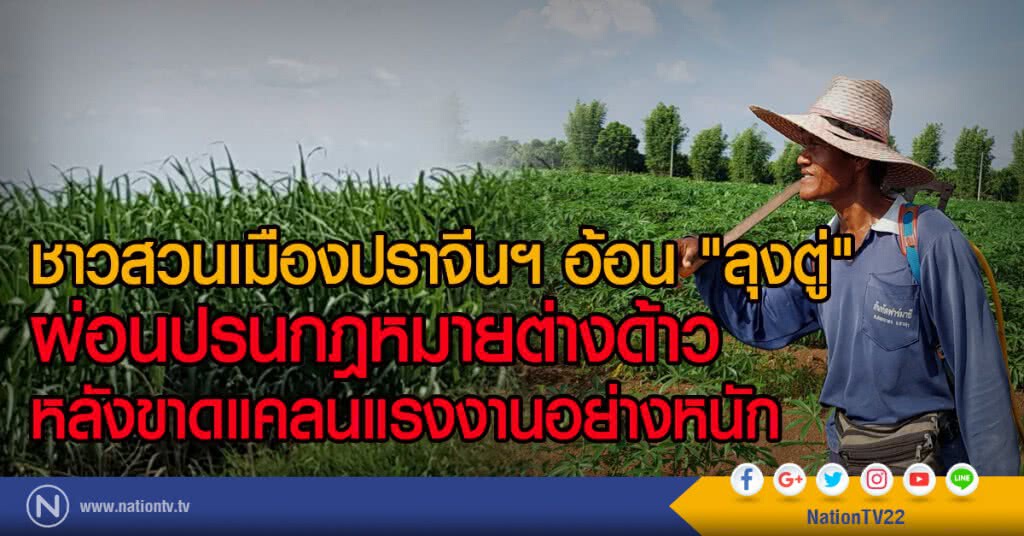 ชาวสวนเมืองปราจีนฯ อ้อน "ลุงตู่"
ผ่อนปรนกฎหมายต่างด้าว
หลังขาดแคลนแรงงานอย่างหนัก