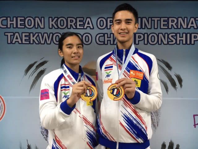 เทควันโดไทย ฟอร์มเยี่ยม! พิชิต 2 ทองโคเรียโอเพ่น