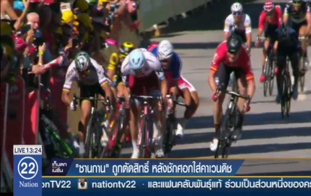 "ซากาน" ถูกตัดสิทธิ์ หลังชักศอกใส่คาเวนดิช