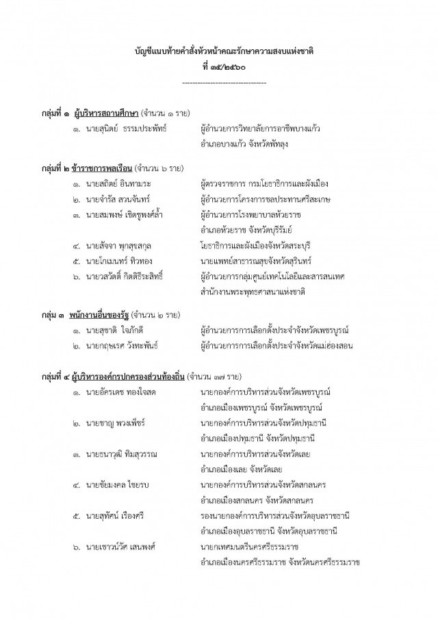 ประกาศรายชื่อ จนท.รัฐ ถูกตรวจสอบเพิ่มเติม ครั้งที่ 9