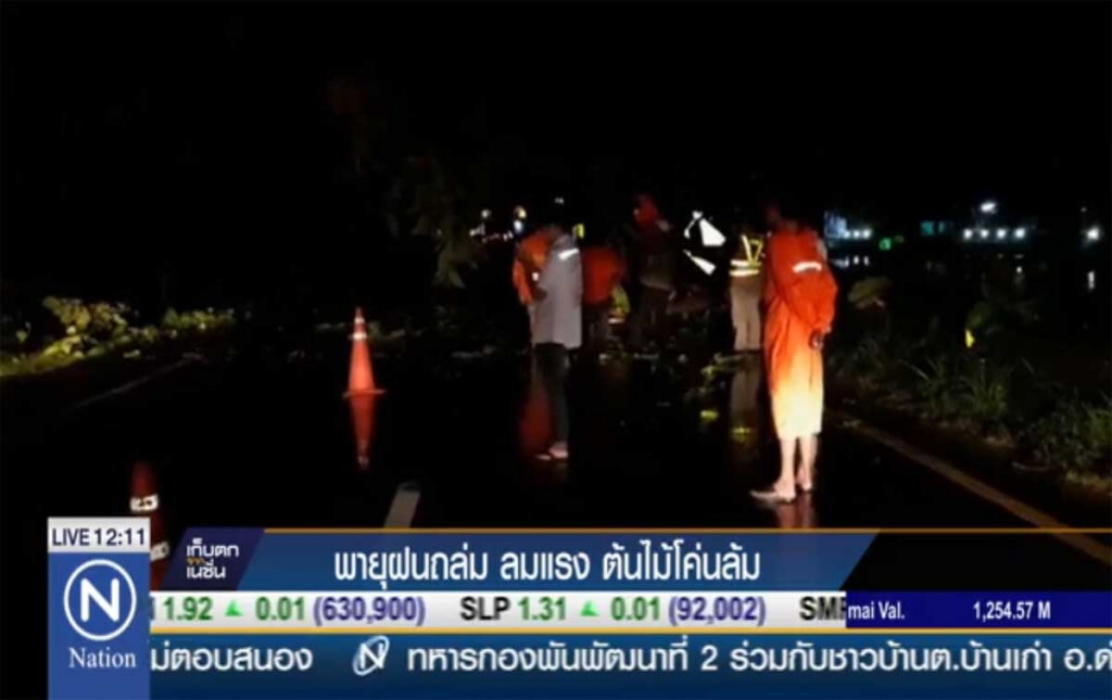 พายุฝนถล่มลมแรง ต้นไม้โค่นล้ม พายุฝนถล่มลมแรง ต้นไม้โค่นล้ม