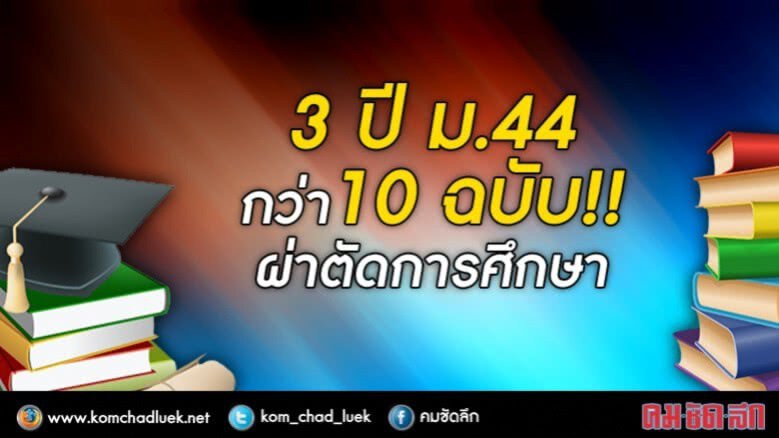 คสช.ใช้ม.44 กว่า10 ฉบับลงดาบการศึกษา คสช.ใช้ม.44 กว่า10 ฉบับลงดาบการศึกษา