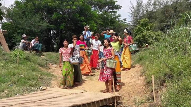 ใส่ผ้าถุงสวยเก๋ เที่ยวพม่า