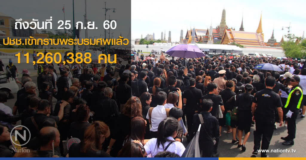 327 วัน ประชาชนเข้ากราบพระบรมศพ 11 ล้านคน 327 วัน ประชาชนเข้ากราบพระบรมศพ 11 ล้านคน