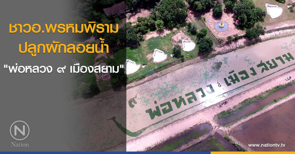 ชาวอ.พรหมพิรามปลูกผักลอยน้ำ "พ่อหลวง ๙ เมืองสยาม"