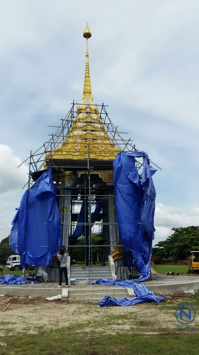 คืบหน้าก่อสร้างพระเมรุมาศจำลอง อยุธยา - ปทุมธานี