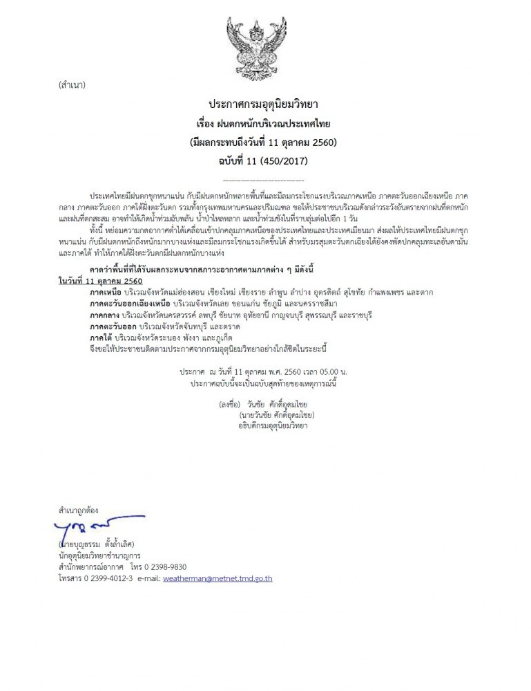 ทั่วไทยฝนตกชุกหนาแน่น-ตกหนักหลายพื้นที่ กทม.ฝน 60%