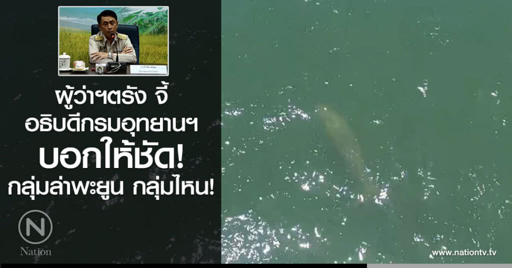 ผู้ว่าฯตรัง จี้
อธิบดีกรมอุทยานฯ
บอกให้ชัด!
กลุ่มล่าพะยูน กลุ่มไหน