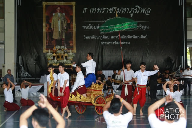 กรมศิลป์จัดซ้อมโขนหน้าพระที่นั่งทรงธรรม พระราชพิธีถวายพระเพลิงฯ ร.9