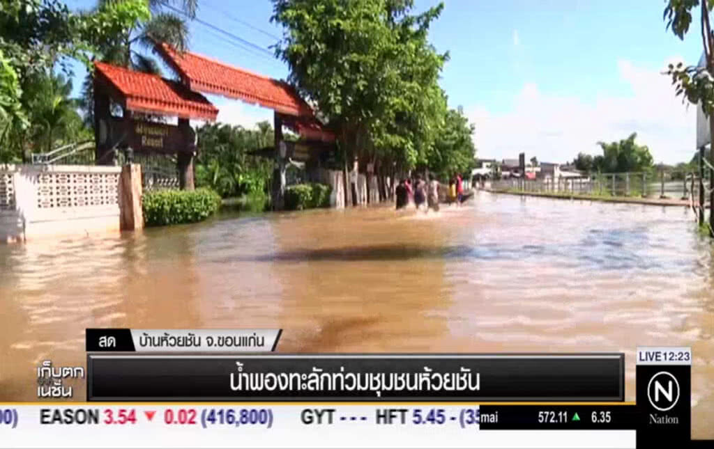 น้ำพองทะลักท่วม ชุมชนห้วยชัน