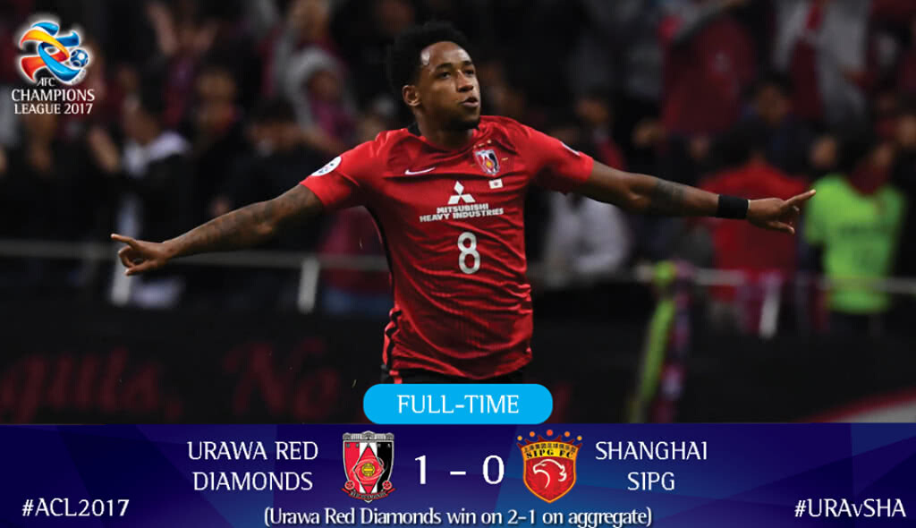 อูราวะเฉือนเซี่ยงไฮ้ 1-0 ลิ่วชิงเอเอฟซี ชปล. อูราวะเฉือนเซี่ยงไฮ้ 1-0 ลิ่วชิงเอเอฟซี ชปล.