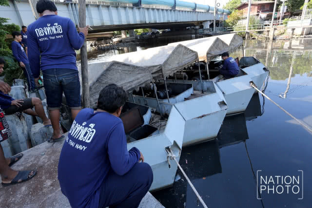 ตรวจสอบ-ทดสอบเรือผลักดันน้ำ 12 ลำ ที่ติดตั้งในคลองลาดพร้าว