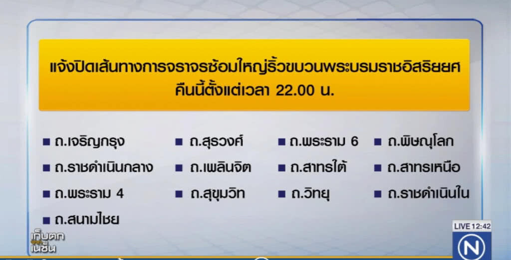 ปิดการจราจร 13 เส้นทาง รอบท้องสนามหลวง ปิดการจราจร 13 เส้นทาง รอบท้องสนามหลวง