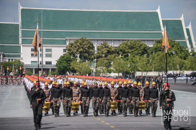 (ภาพชุด)ซ้อมใหญ่เสมือนจริงริ้วขบวนพระบรมราชอิสริยยศเคลื่อนพระบรมศพ ร.9 ริ้วขบวนที่ 4