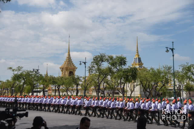 (ภาพชุด)ซ้อมใหญ่เสมือนจริงริ้วขบวนพระบรมราชอิสริยยศเคลื่อนพระบรมศพ ร.9 ริ้วขบวนที่ 4