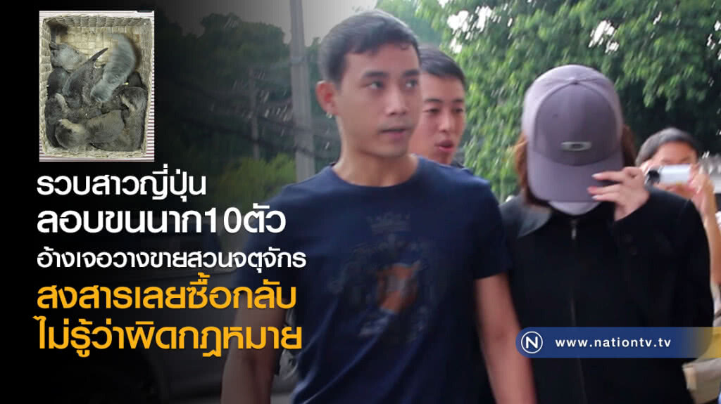 รวบสาวญี่ปุ่นลอบขนตัวนาก 10 ตัวซุกในตะกร้า 
อ้างเจอวางขายสวนจตุจักร สงสารเลยซื้อ ไม่รู้ว่าผิดกฎหมาย