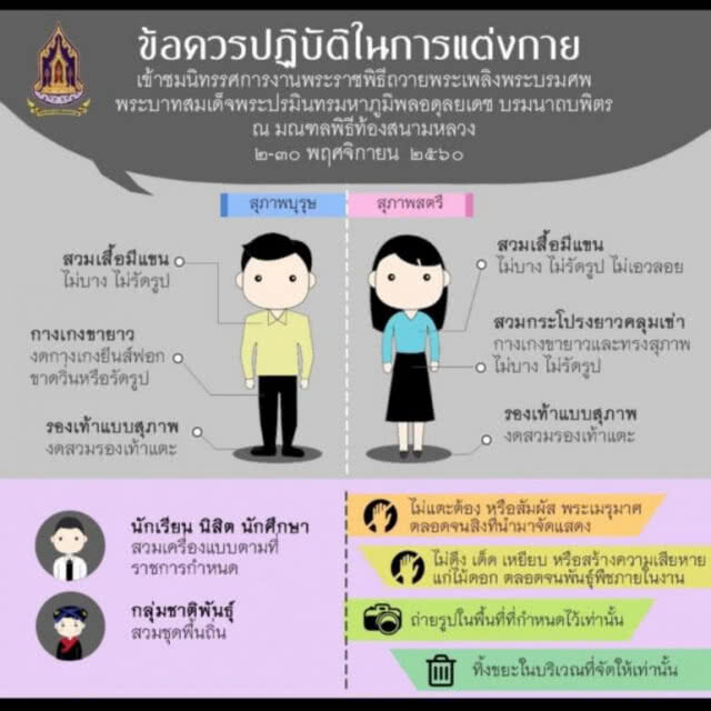 เตรียมตัว 4 ข้อ 
ก่อนเข้าชมพระเมรุมาศ
2-30 พ.ย.60
7.00 -22.00 น.