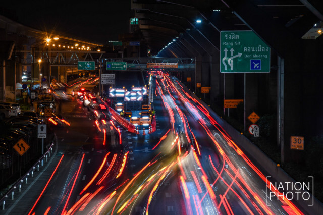 ไร้ปัญหา! ปิดสะพานเข้า "สนามบินดอนเมือง" วันแรก