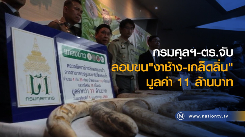 กรมศุลฯ-ตร.จับ
ลอบขน"งาช้าง-เกล็ดลิ่น"มูลค่า11ล้านบาท